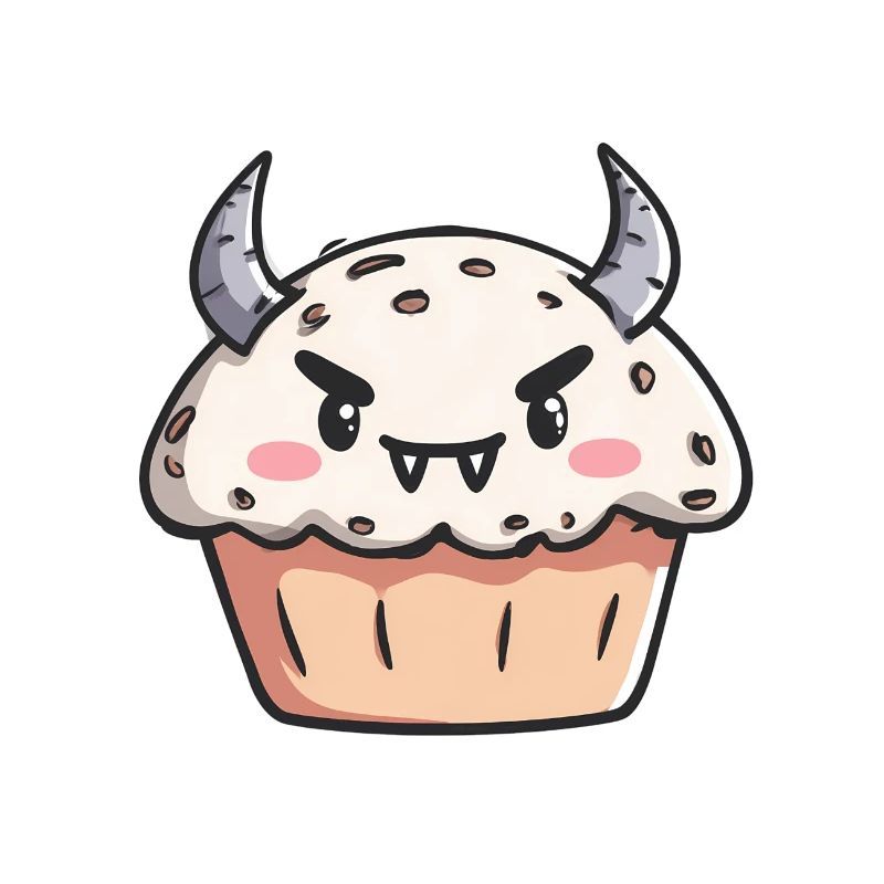 Illustration de cupcake monstre mignon
