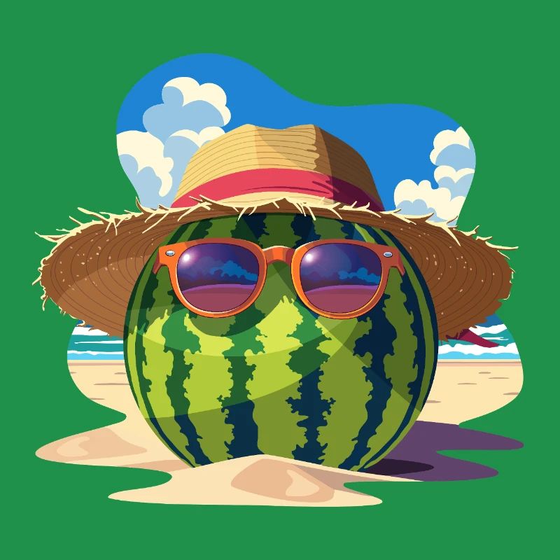 Pastèque été cool douceur sur la plage