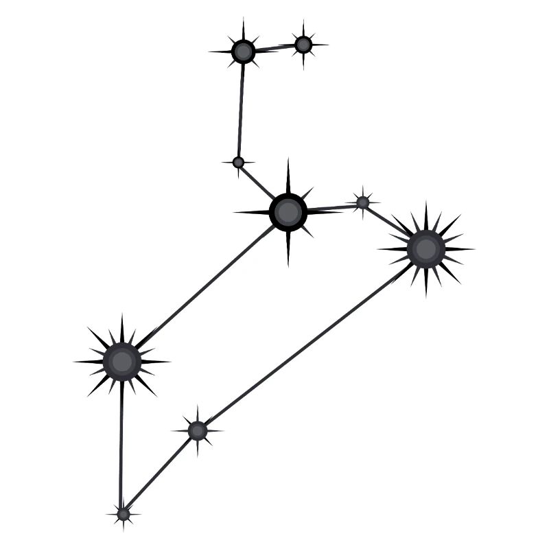 Löwe Sternbild Sternzeichen Schwarz & Grau
