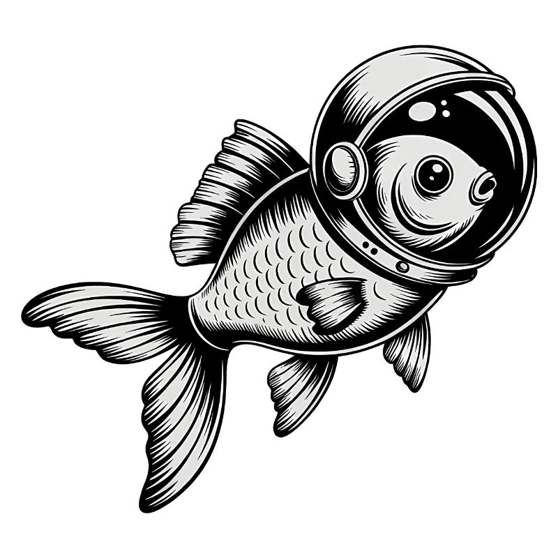 Fish in Space - Cool Astonomy Logo