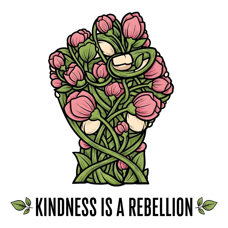 Freundlichkeit ist ein Rebellion Blumenfaust-Design