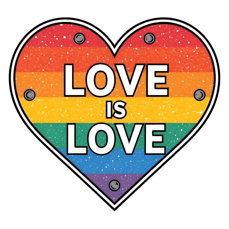 Love Is Love – Regenbogen Herz Schild