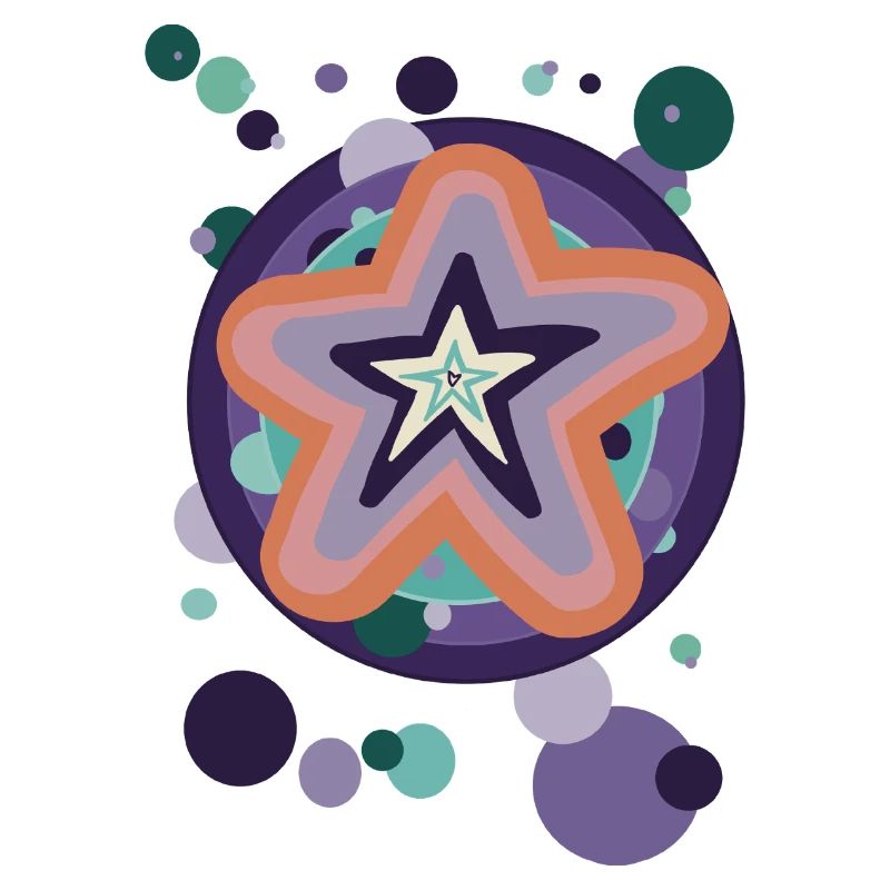 Abstract star pattern in pastel colors