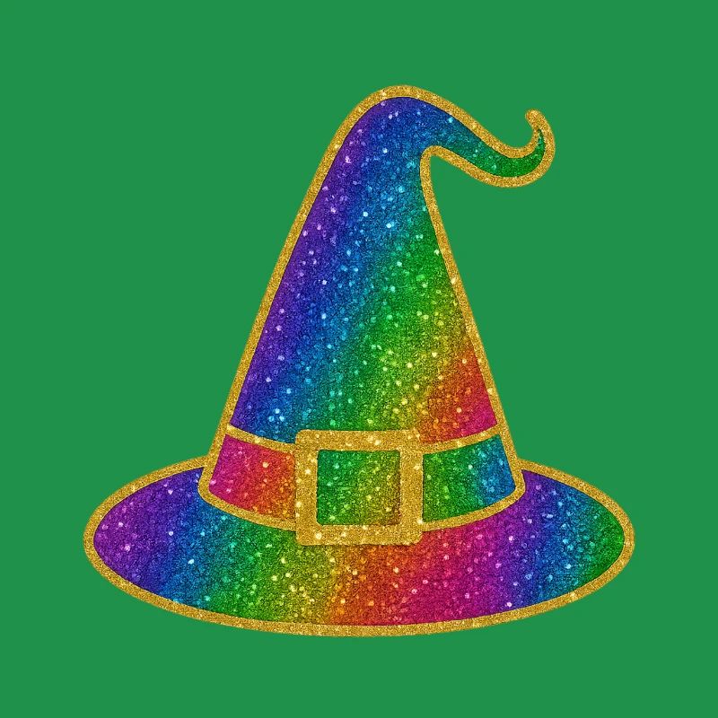 Halloween-Regenbogen Glitzer Hexenhut