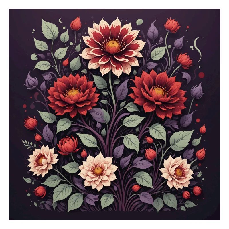 Fleurs Nocturnes pourpre