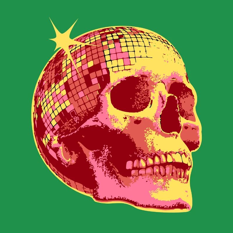 Disco Totenkopf Mosaik Neon