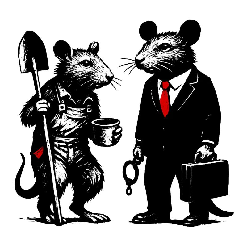 Arbeiter-Ratte und Büroratte