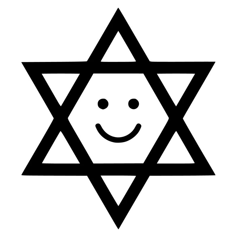 Lustiger Davidstern mit Smiley Gesicht