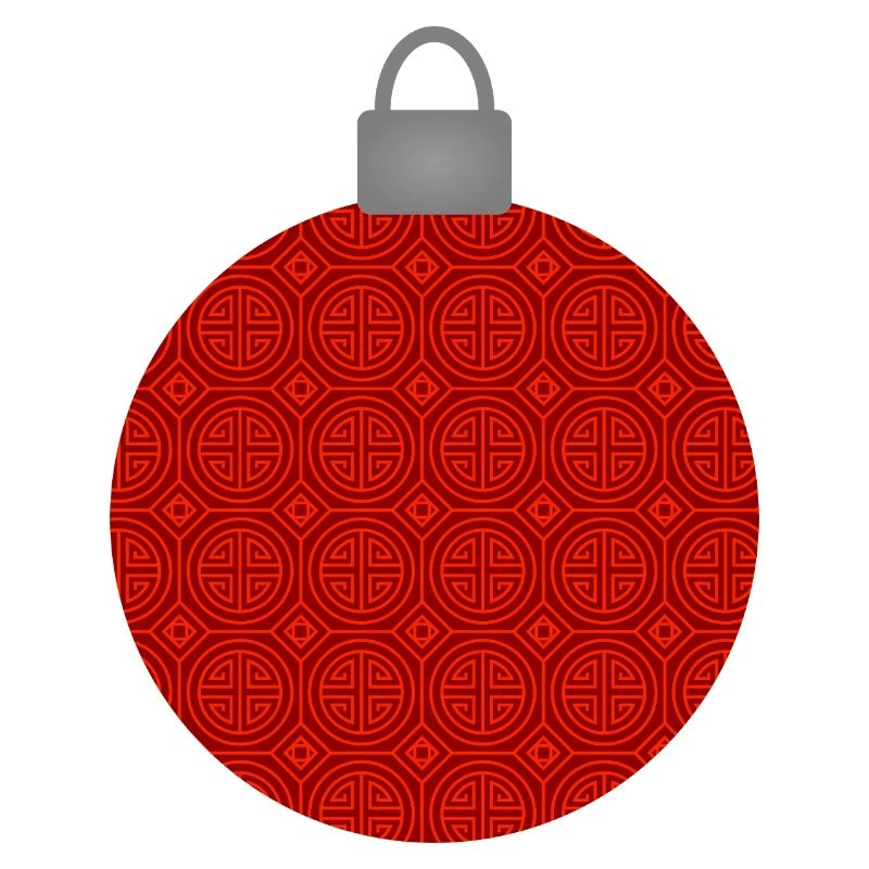 Red Circular Pattern Ornament Christmas Bauble