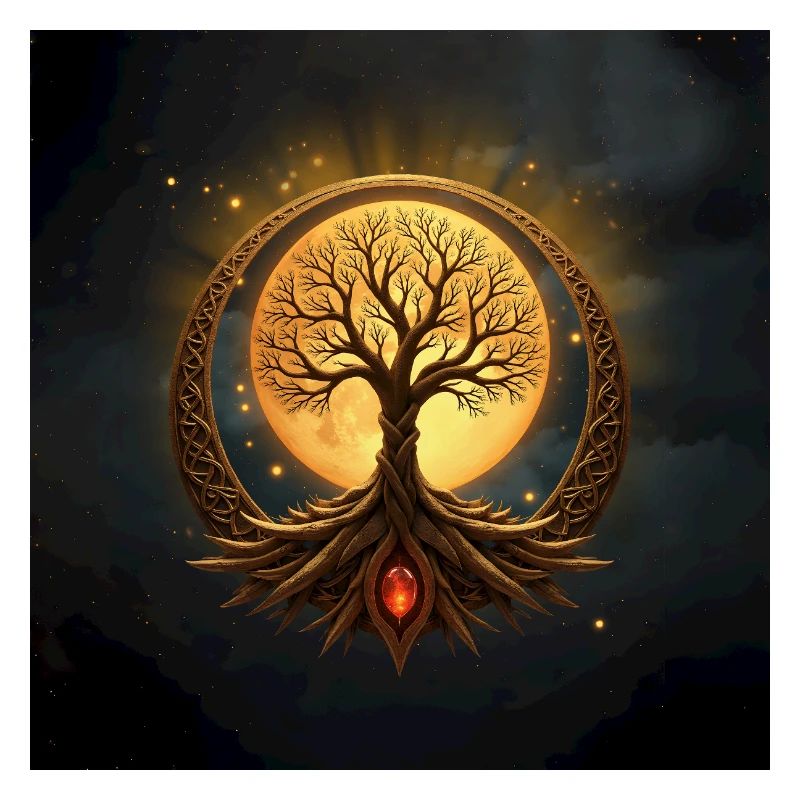 Golden Circle Moon Tree