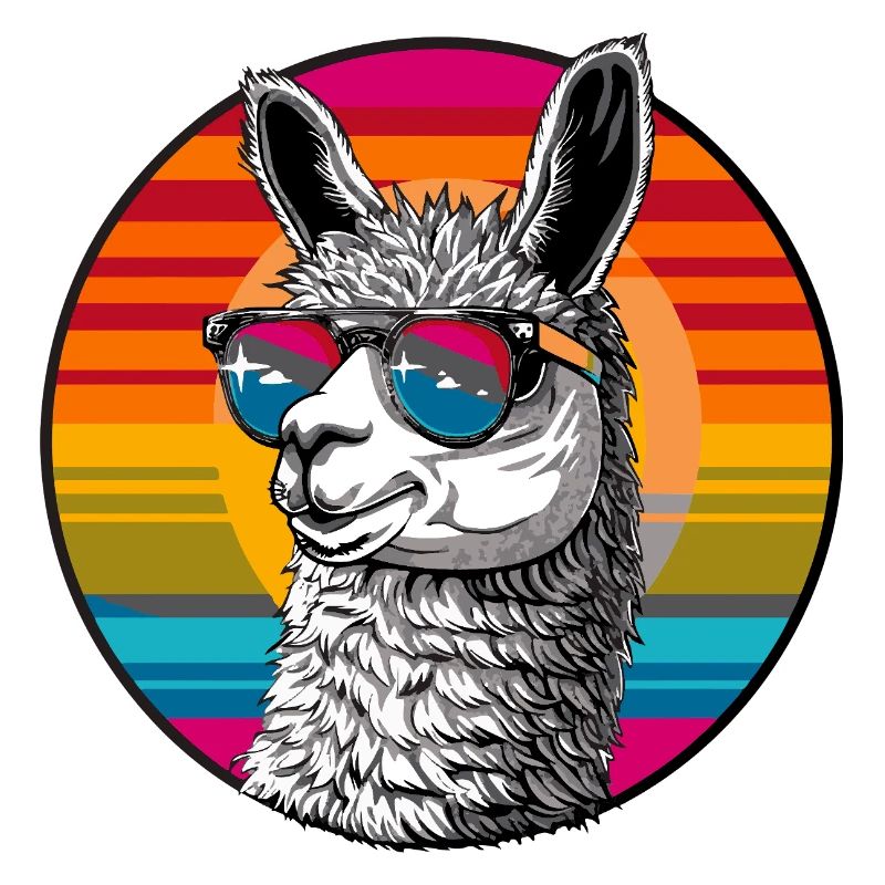 Llama Retro Sunset