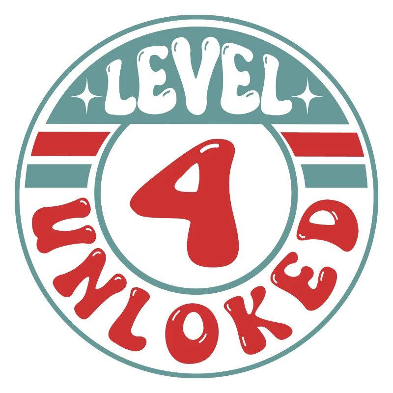 Level 4 Unlocked – Cooles Gamer Geburtstagsdesign