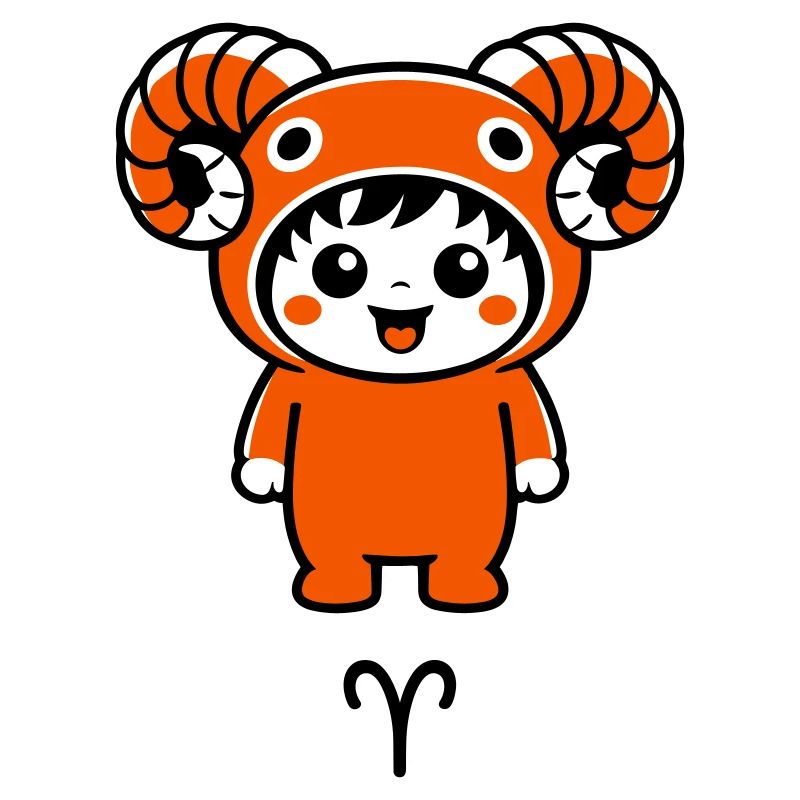 Sternzeichen Widder im Kawaii Style