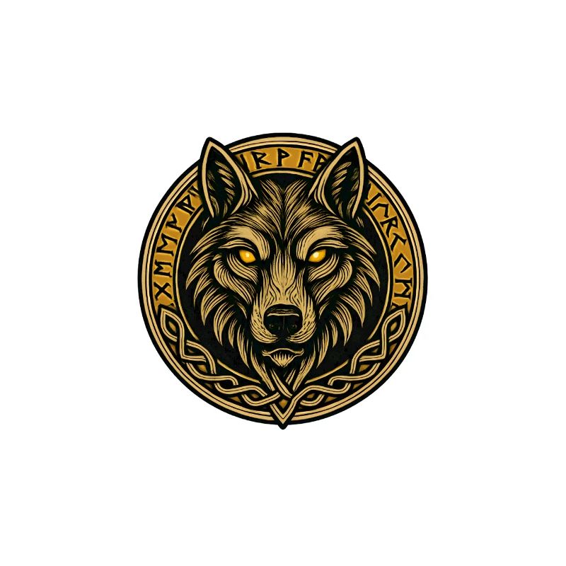 Wolfsmedaillon mit Runenring