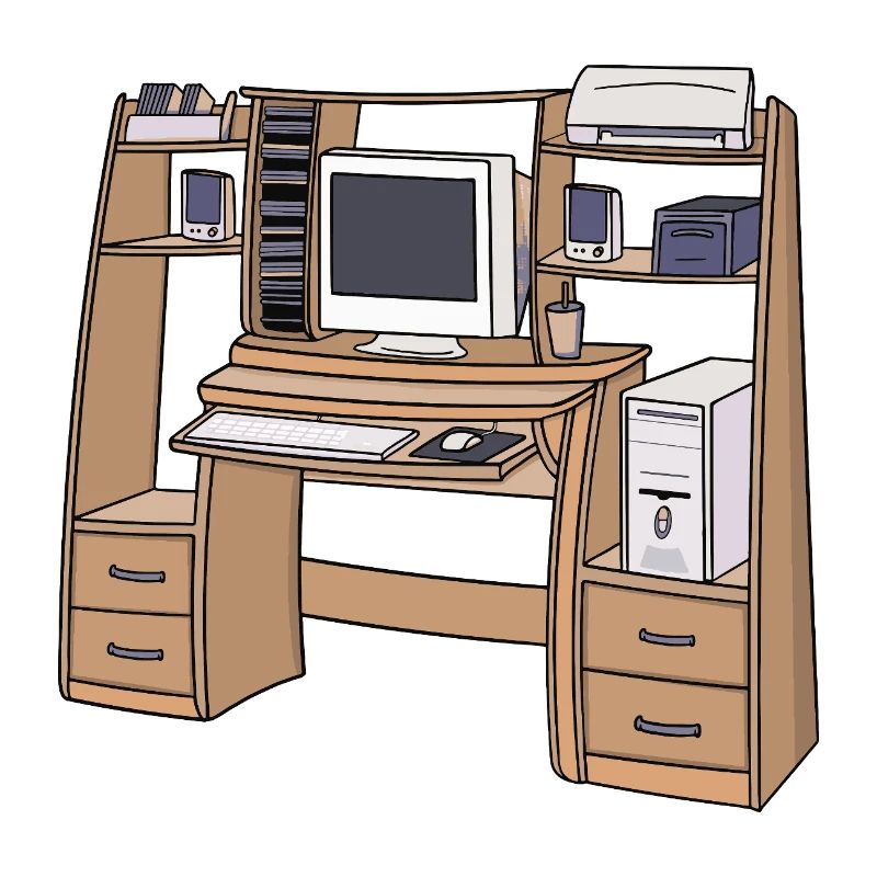 Installation rétro de bureau d’ordinateur dans les années 90 et 2000 Nostalgique