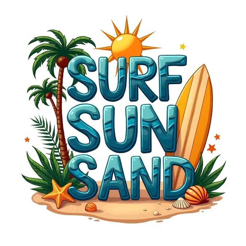 Surfing Sun Sand Beach Design