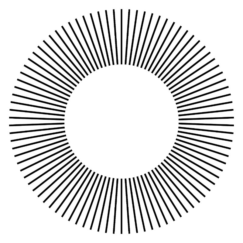Conception de la composition des cercles de lignes