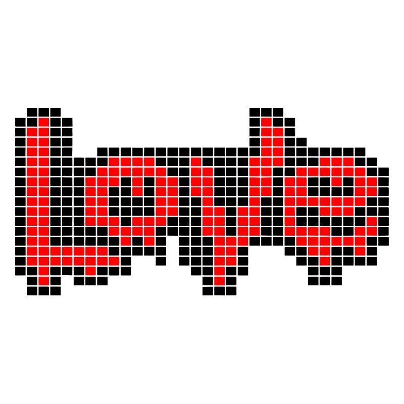 Pixel Art Text – LOVE in Red Letters