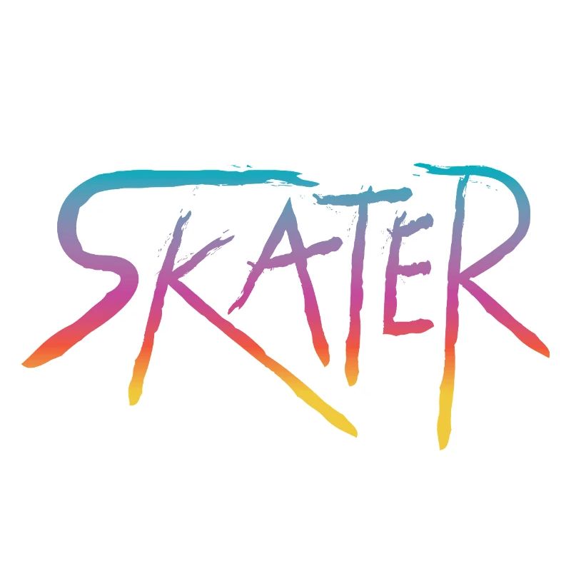 Skater Retro Colorful Gradient Script Street Art