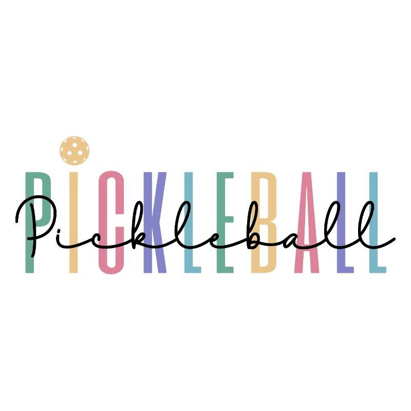 Pastel Rainbow Pickleball Player