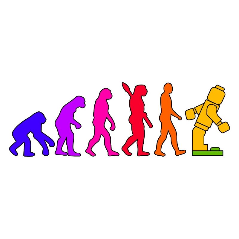 Klemmbaustein Evolution Menschheit Noppenbaustein