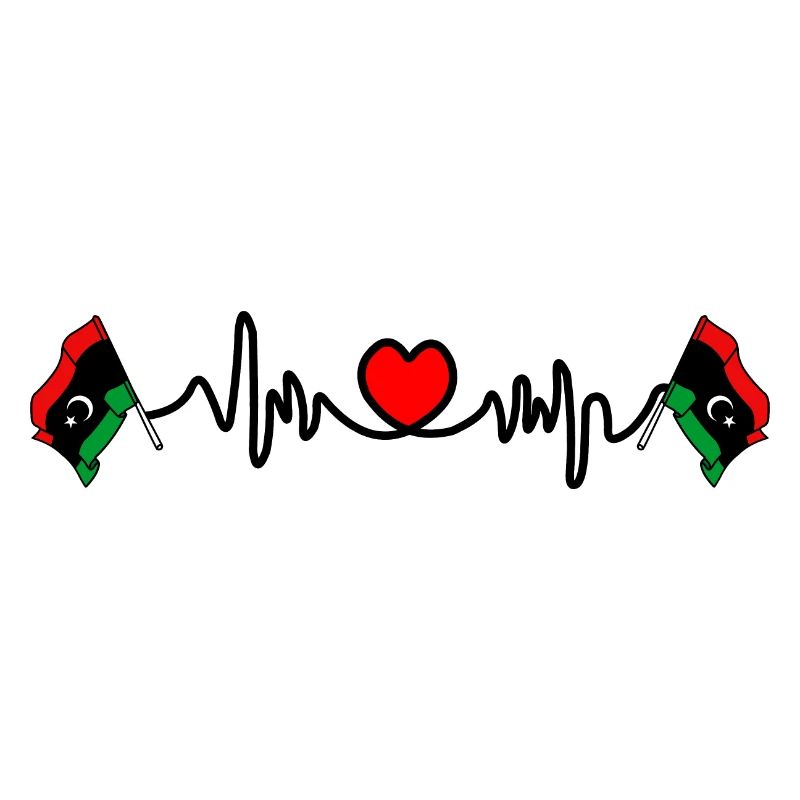 Herzfrequenz Cardio Flagge Libyen