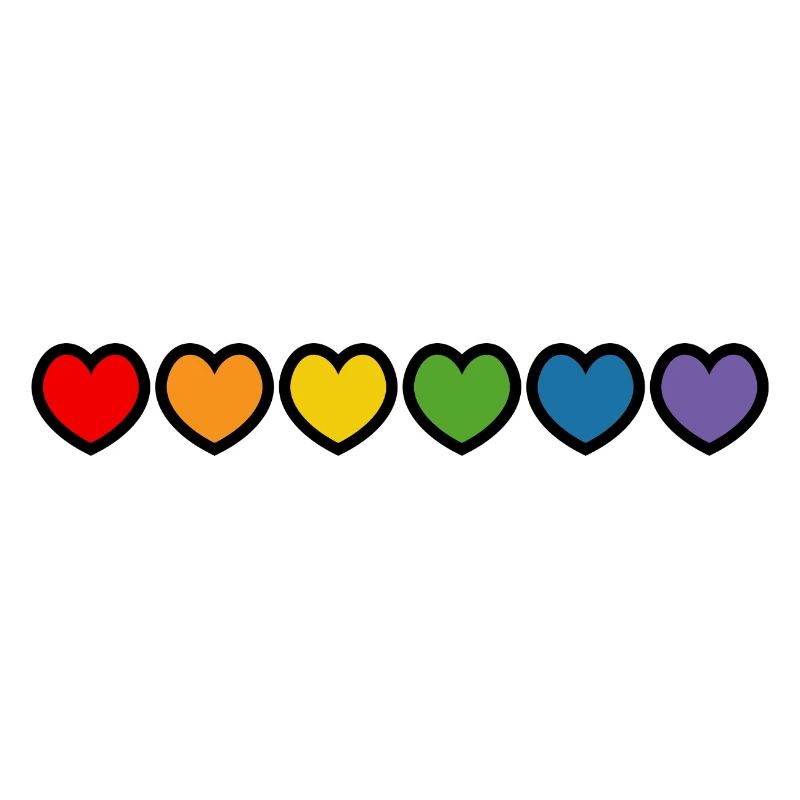 Regenbogenherzchen black outline LGBT lgbtqi queer