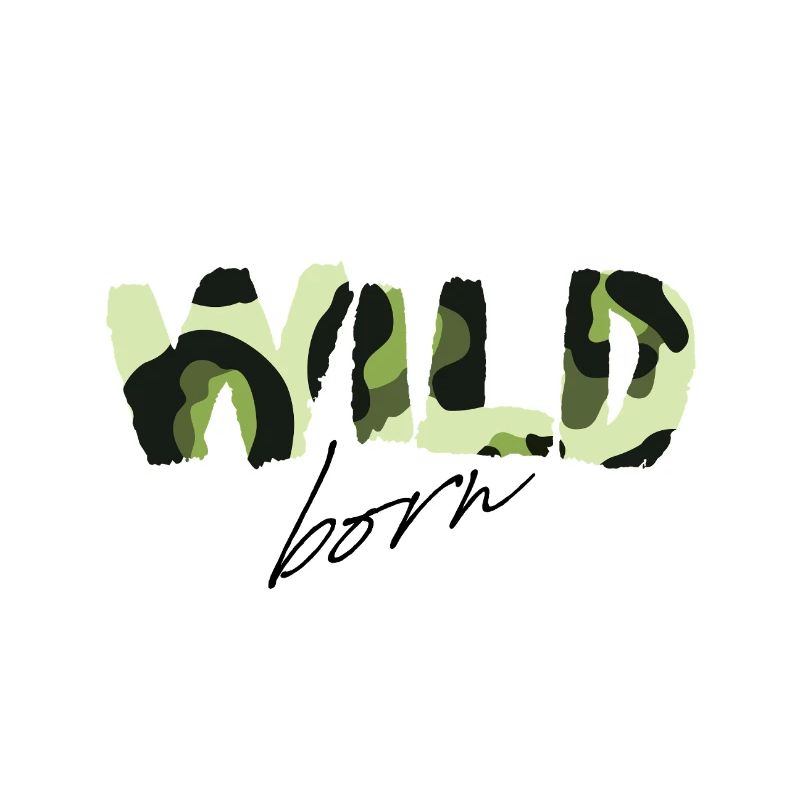 Camouflage Wild Born Texte Logo