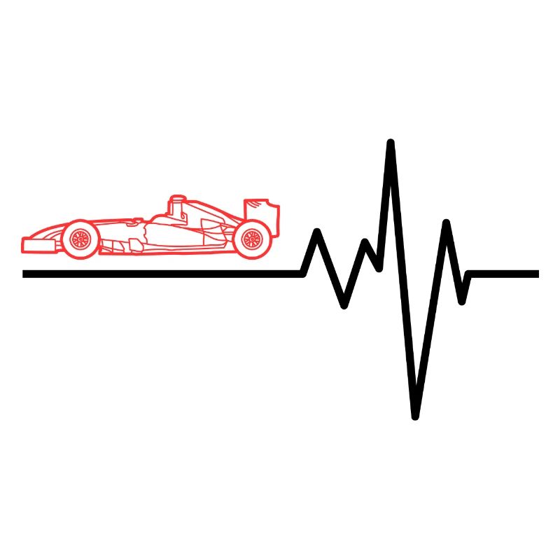 Graphique de contour de voiture de course rouge