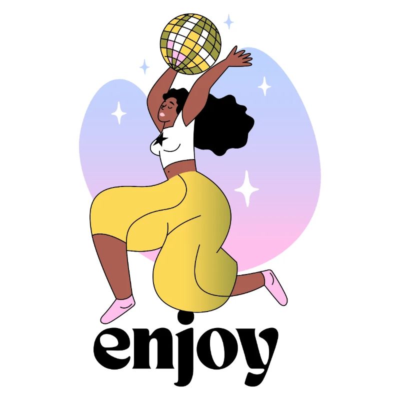 Femme dansante avec conception de boule disco