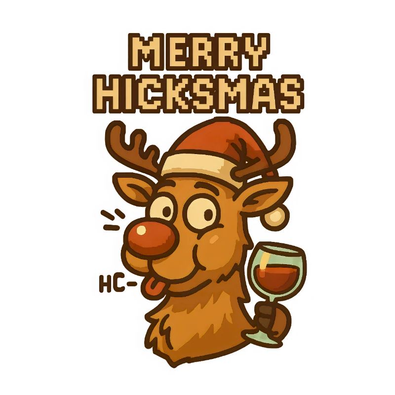Merry Hickmas Rentier Wein