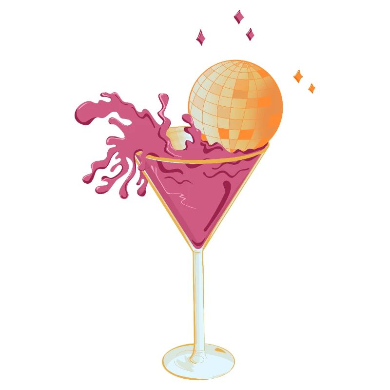Disco Cocktail – Pinker Martini mit spritzender Di
