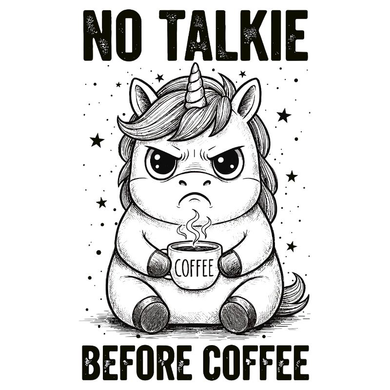 Pas de conversation devant une licorne amoureuse du café