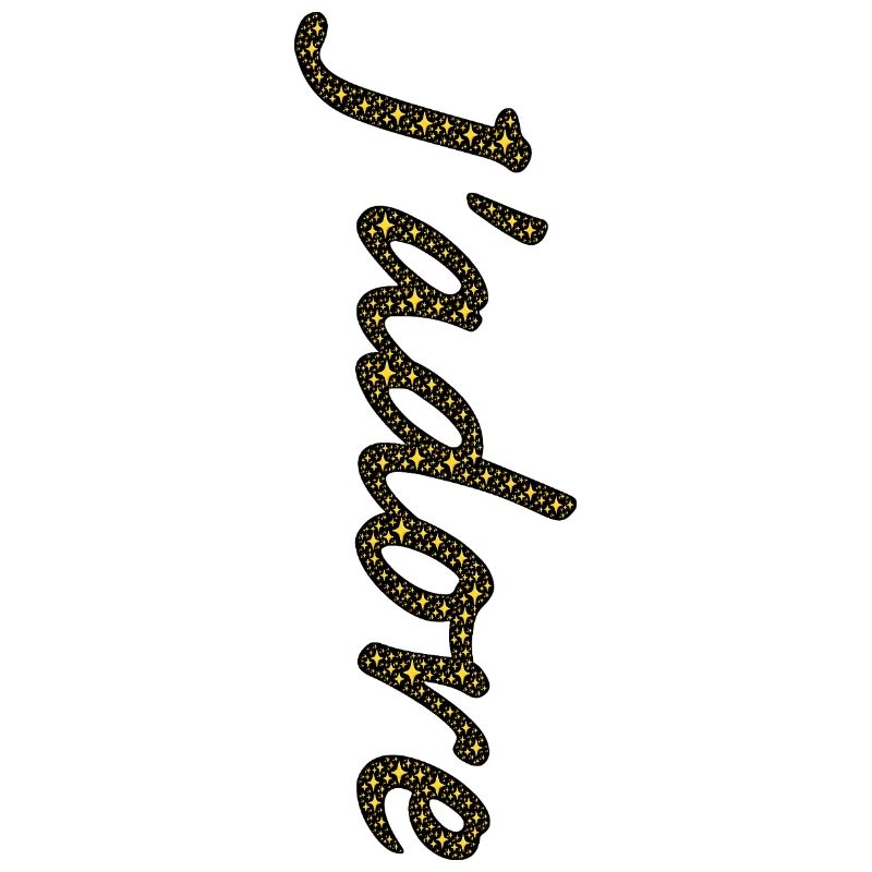 Traînée d'étoiles dorées cursive