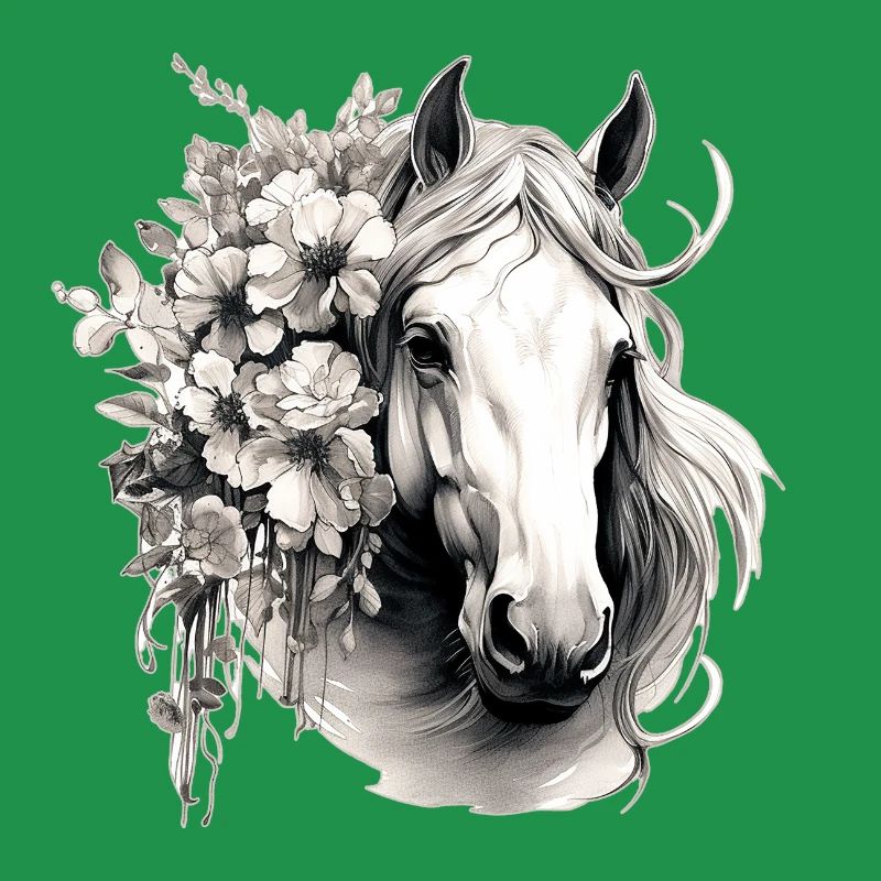 Pferd mit Blumen