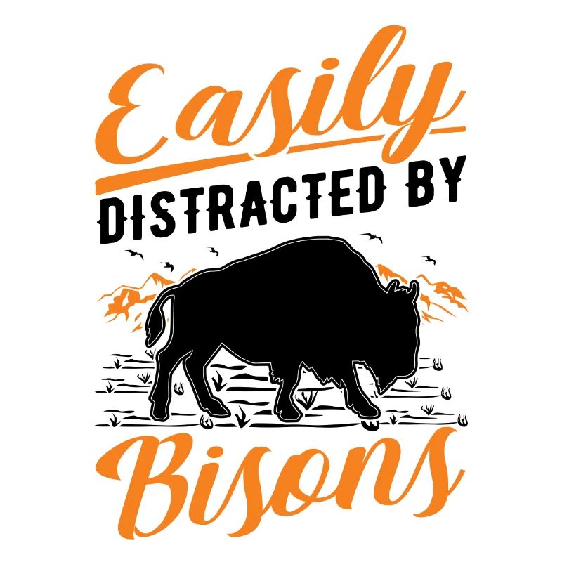Facilement distrait par les bisons Buffle d’eau Buffle
