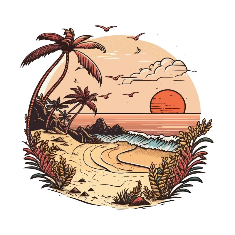 Coucher de soleil sur la plage
