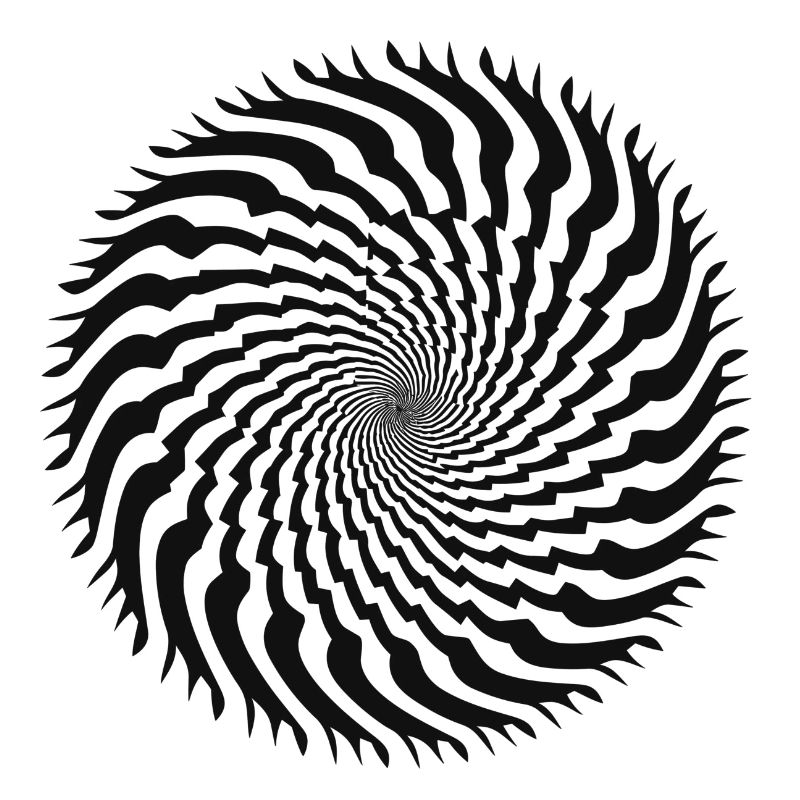Optical illusion jagged spiral