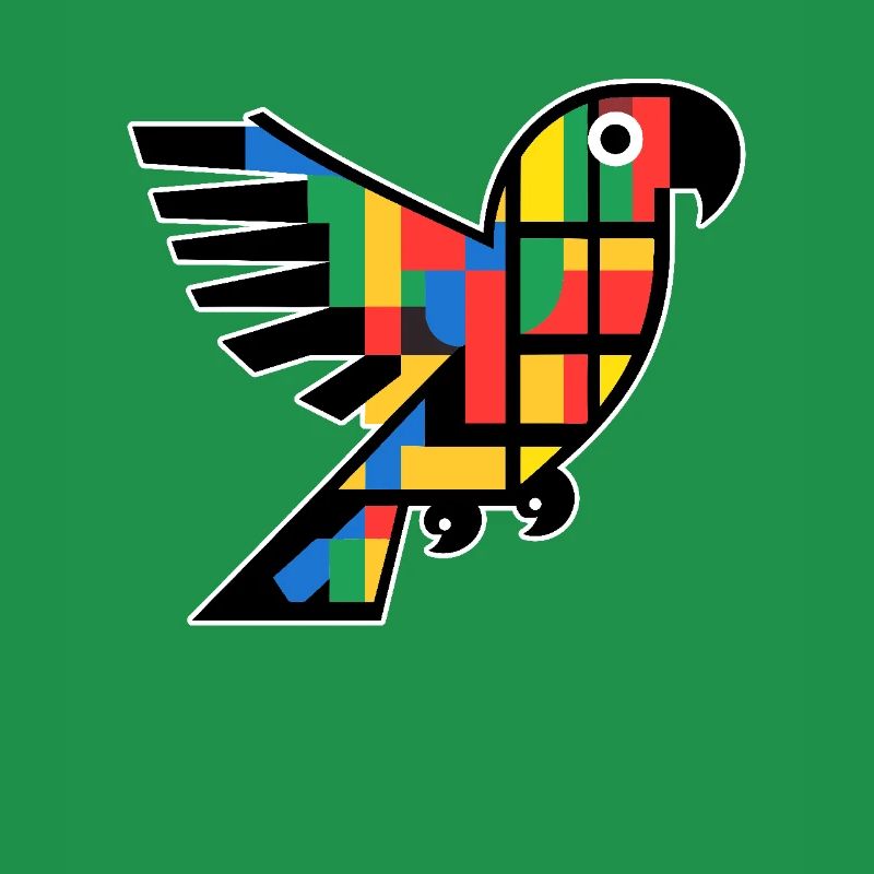 Abstract Cubism Parrot