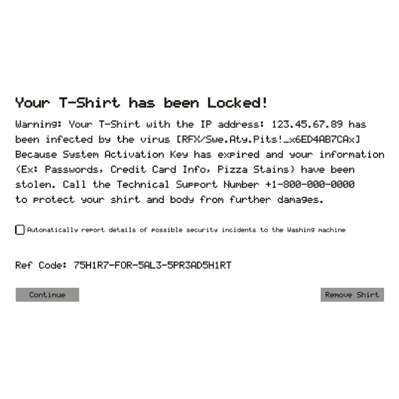 Virus Error Computer Shirt Citation drôle