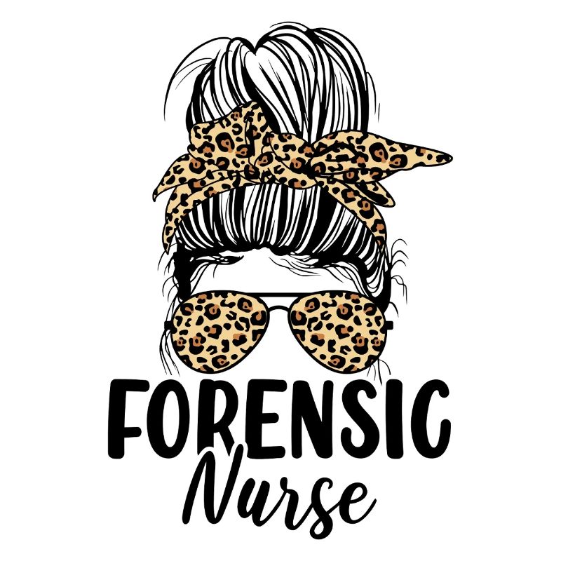 Forensic Nurse Messy Bun Leopard Sane Nurse