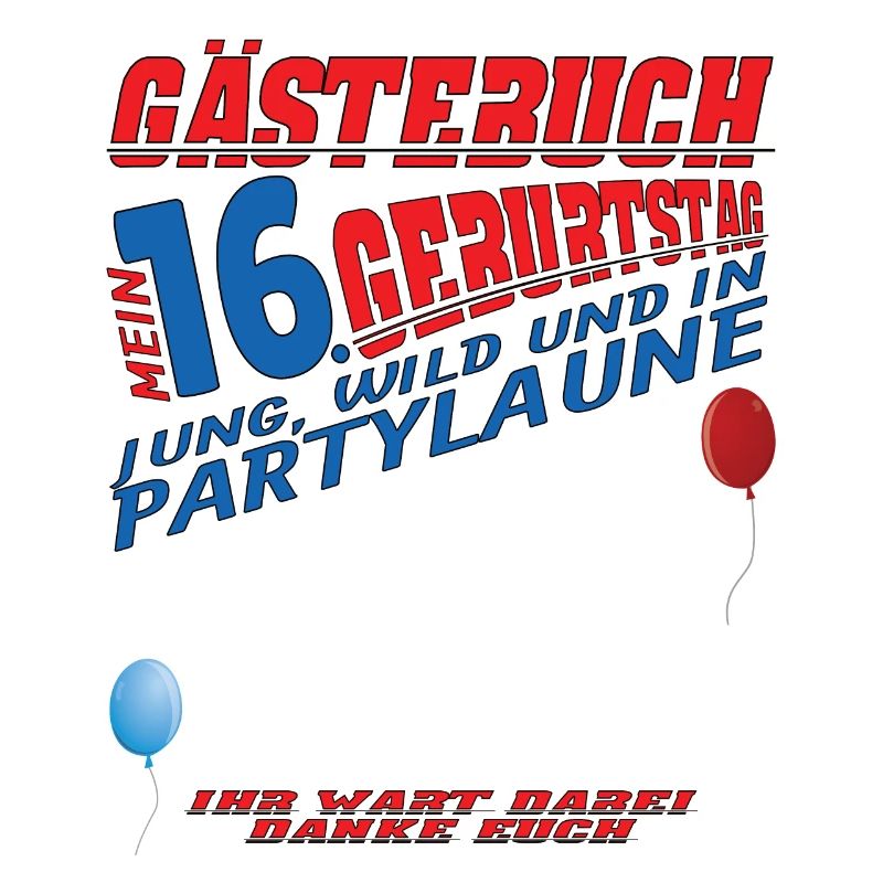 16. Geburtstag Mädchen & Junge Gästebuch