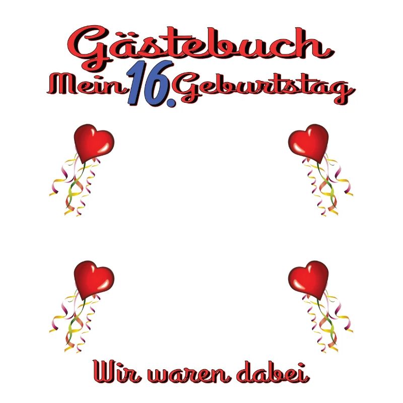 16. Geburtstag Mädchen & Junge Gästebuch