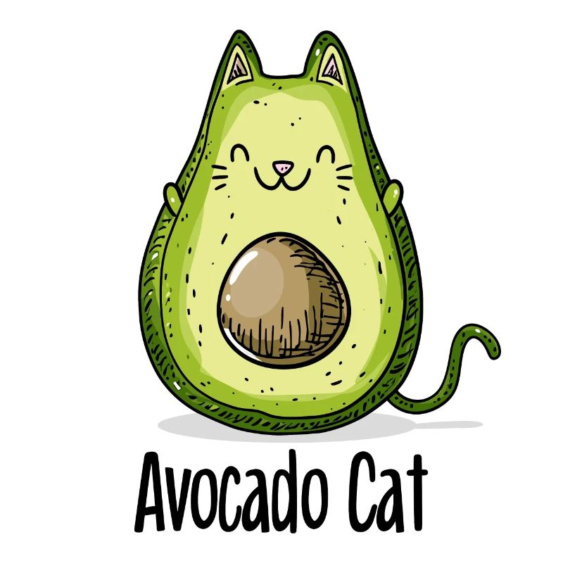 Avocado Cat Katzen Vegetarier Geschenk
