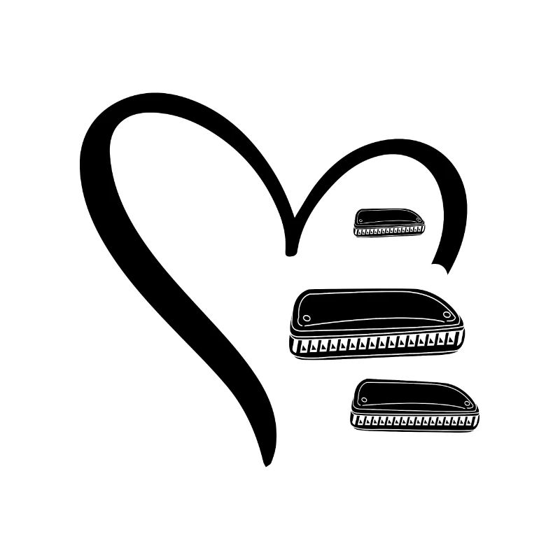 Three Harmonicas In a Heart Harmonica Harmonicist