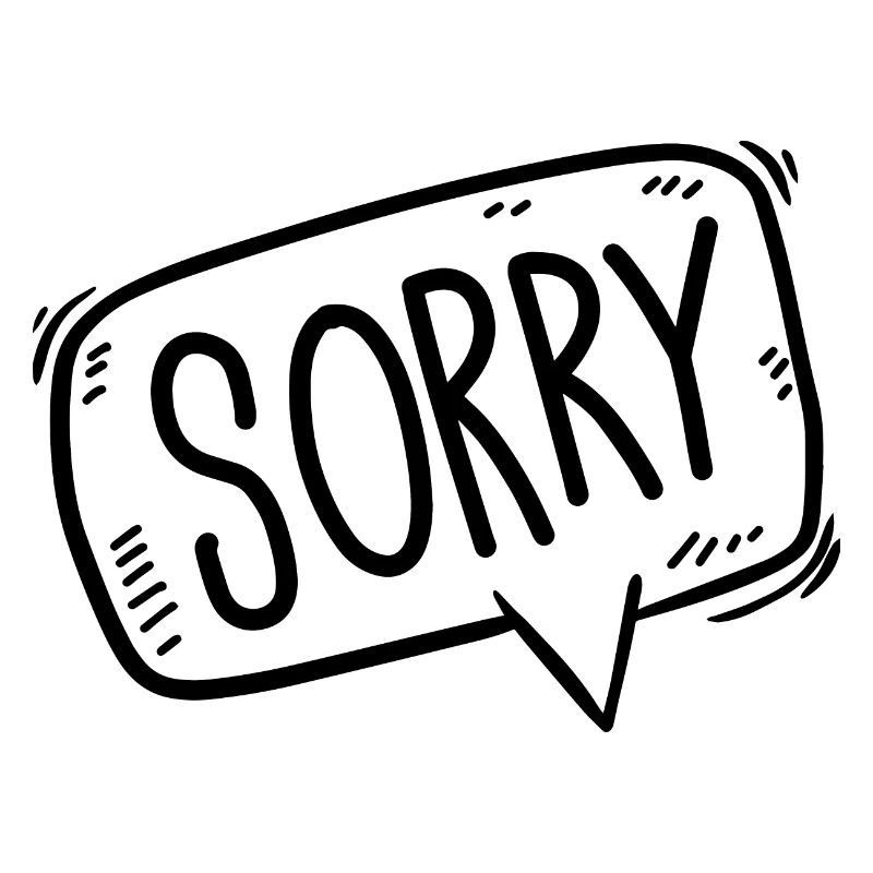 Speech bubble sorry comic
