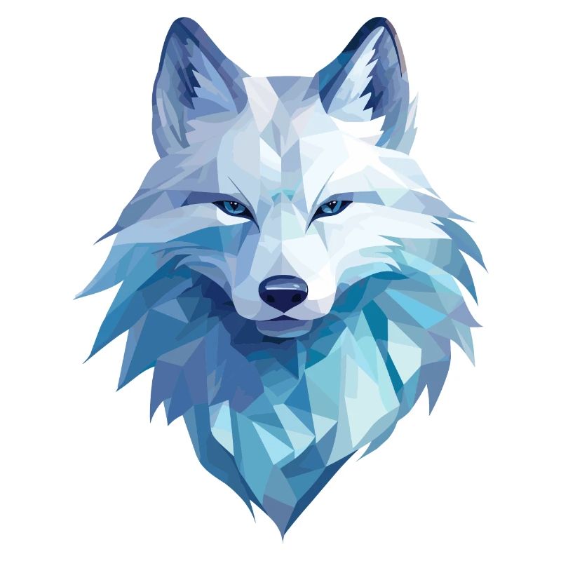 Arctic fox in polygon style
