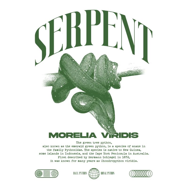 Green Tree Python Modern Reptile Keeper Streetwear