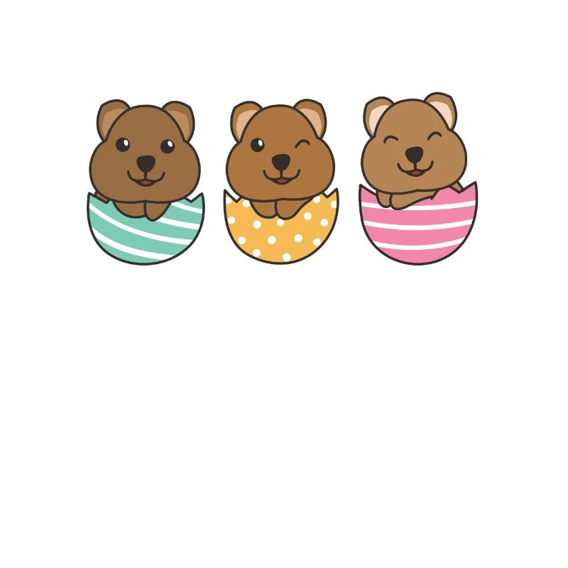 sweet quokkas for Easter with Easter eggs quokka
