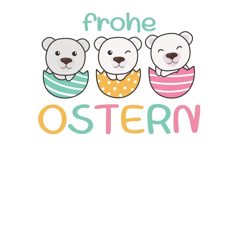 süße Eisbären zu Ostern mit Ostereiern Eisbär